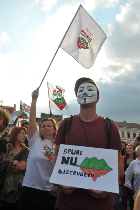 Tüntetés a verespataki aranybánya ellen Kolozsváron