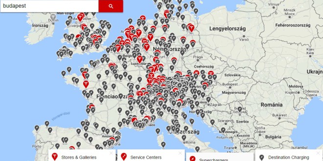 Elektromos töltőállomás térkép európa